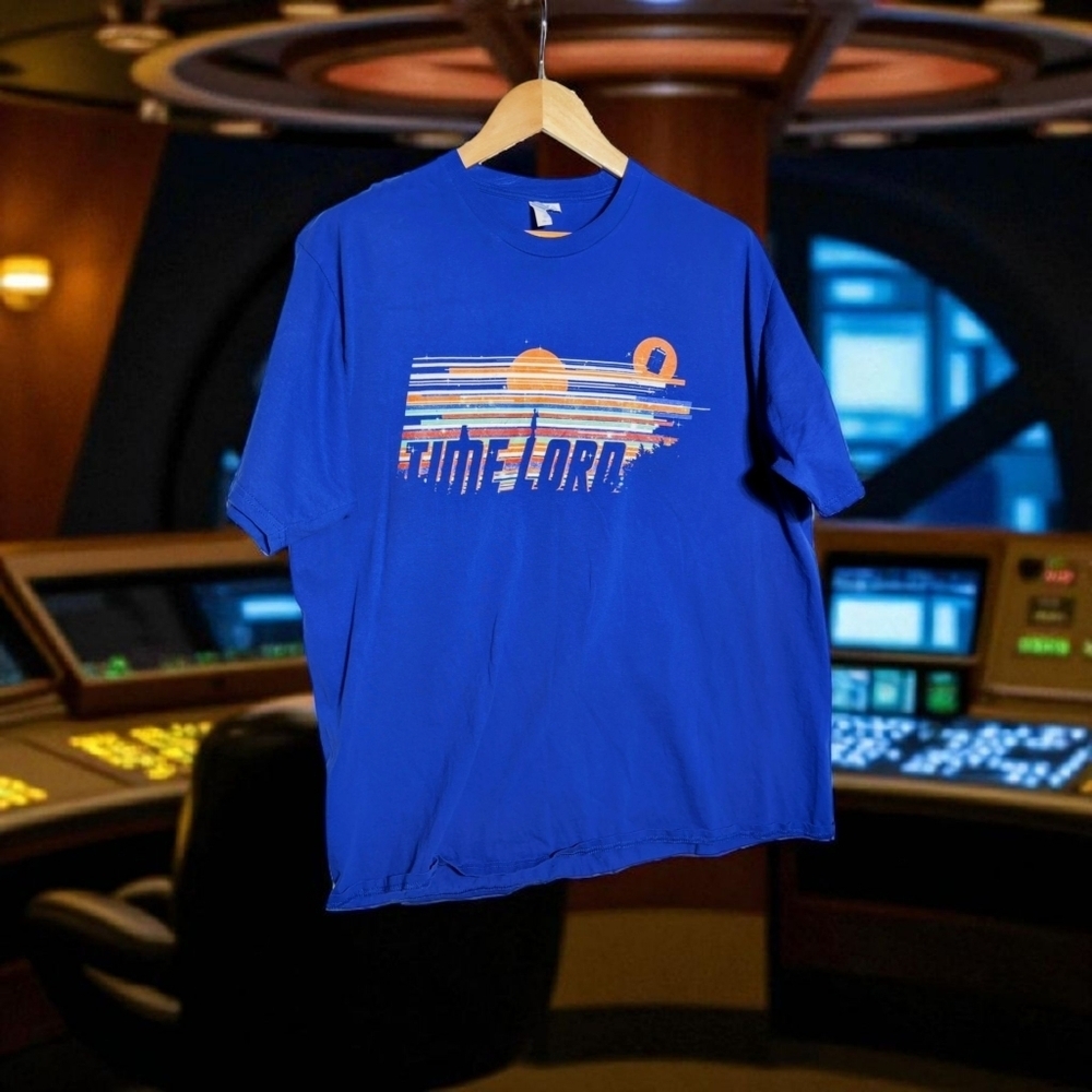Dr Who Time Lord Vintage 2XL Blue Graphic T-Shirt